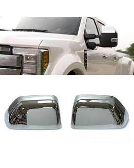 Chrome Side Door Half Top Mirror Cover Trims Fit for 2017-2019 Ford F-250 F-350 Super Duty