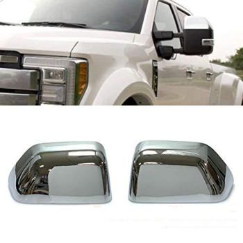 Chrome Side Door Half Top Mirror Cover Trims Fit for 2017-2019 Ford F-250 F-350 Super Duty