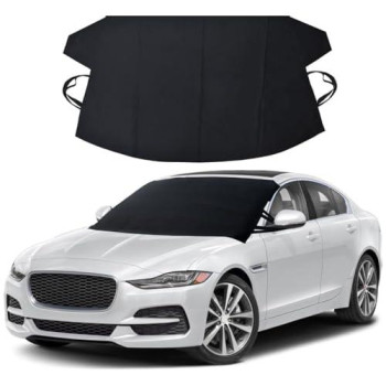 EcoNour Windshield Cover for Ice and Snow Enhanced 600D Oxford Fabric Windshield Frost Cover for Any Weather Water, Heat & Sag-Proof Car Windshield Snow Cover Standard (69 x 42 inches)