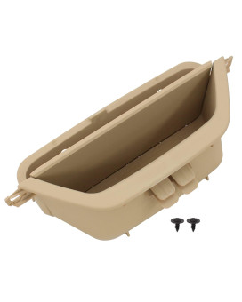 XtremeAmazing Beige Front Left Driver Side Door Inner Interior Handle Pull Trim Armrest Storage Box Compartment Armrest Container Phone Key Holder for BMW X3 X4