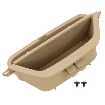 XtremeAmazing Beige Front Left Driver Side Door Inner Interior Handle Pull Trim Armrest Storage Box Compartment Armrest Container Phone Key Holder for BMW X3 X4