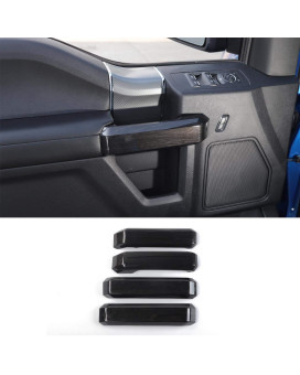 Voodonala Black Wood Grain Inner Door Handle Covers Trim for Ford F150 2015-2020(4pcs, ABS)