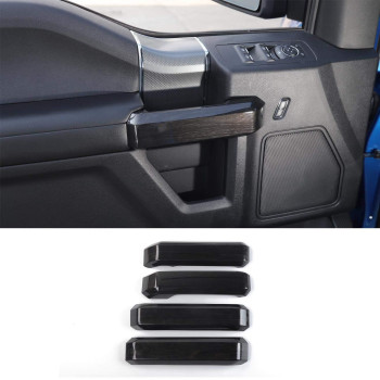 Voodonala Black Wood Grain Inner Door Handle Covers Trim for Ford F150 2015-2020(4pcs, ABS)