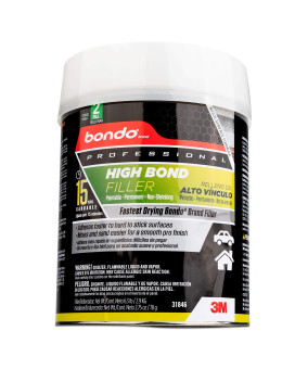 Bondo Professional High Bond Filler, Adheres Faster on hard-to-stick Surfaces, Mixes and Sands Easier for a Smooth Pro Finish, 6.3 lbs 2.75 oz Hardener