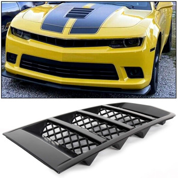 ECOTRIC Hood Scoop Vents Grille Compatible with 2014-2015 Chevrolet Camaro LS LT SS Z/28 ZL1 V8 V6 Replacement for 22828242