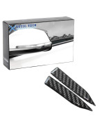 Xotic Tech Car Rearview Mirror Edge Protector Stickers, Carbon Fiber Anti-Scratch Guard Strips, Small Size, 3.9 x 0.67 (NOT Fit SUV Pickup Truck)