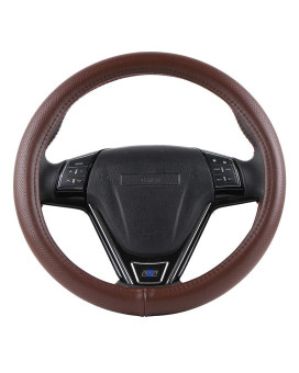 O SHI CAR Silica Gel Liner Steering Wheel Cover No Smell 15 Inch Universal Cowhide Cover Good Visual Match to Brown Automotive Interior