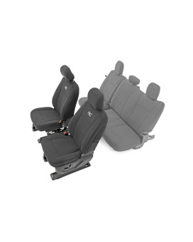 Rough Country Neoprene Seat Covers for 15-22 F-150 17-22 Super Duty - 91016,Black, Front