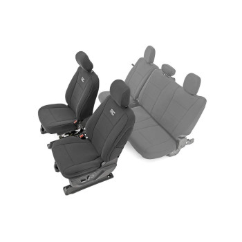 Rough Country Neoprene Seat Covers for 15-22 F-150 17-22 Super Duty - 91016,Black, Front