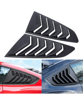 E-cowlboy Side Window Louvers for Ford Mustang 2015 2016 2017 2018 2019 2020 2021 2022 2023 Windshield Sun Shade Cover Vent GT Lambo Style Custom Fit All Weather ABS (Matte Black)