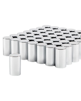 United Pacific 10013Cb - Wheel Lug Nut Cover Set - 33Mm X 3-1/2 Chrome Plastic Cylinder Nut Cover - Thread-On (60 Pack