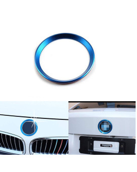 Xotic Tech 1pc Front Hood Rear Trunk Emblem Logo Surrounding Ring Decoration Cover Trim Compatible with BMW 1 3 5 6 7 Z X Series M3 M4 E36 E46 E90 (Blue) - 82mm/ 3.2