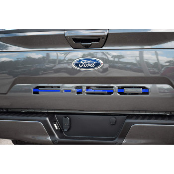 Eurosport Daytona- Compatible with 2018-2020 Ford F150, Rear Bumper Letters (Blue Line)