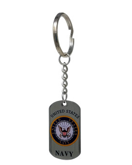 Ramsons Imports U.S. Navy Logo Military Dog Tag Stainless Steel Key-Chain