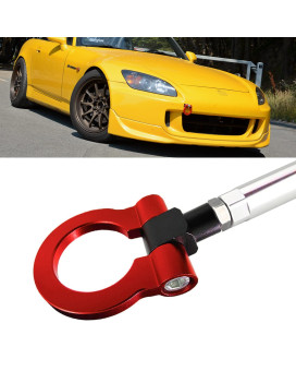 Xotic Tech JDM Sport Track Racing Style CNC Aluminum Screw-on Tow Hook Front Bumper Compatible with Honda S2000 2002-2009 & Fit 2006-2008 or Acura TL 2004-2008 (Red)