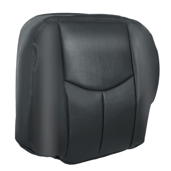 7BLACKSMITHS Driver Side Bottom Replacement Leather Seat Cover Dark Gray for 2003-2006 Chevy Silverado 1500 2500 GMC Sierra