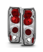 ACANII - For 1987-1996 Ford F150 F250 F350 Bronco Chrome Rear Tail Lights Brake Lamps Pair Driver & Passenger Side