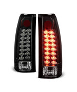 ACANII - For 1988-1998 Chevy Silverado GMC Sierra Suburban Tahoe Black LED Tail Lights Brake Lamps Pair Set Left+Right