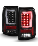 ACANII - For 2004-2008 Ford F150 LOBO Styleside Black Housing LED Tube Tail Lights Brake Lamps Driver & Passenger Side