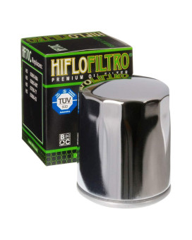 HIFLO Oil Filter HF170C Chrome - Compatible with Harley Davidson - Replaces 63796-77A / KN170