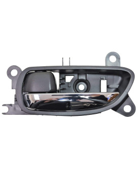 PT Auto Warehouse LX-2120MA-FL - Interior Inner Inside Door Handle, Chrome Lever with Black Housing - Front Left Driver Side