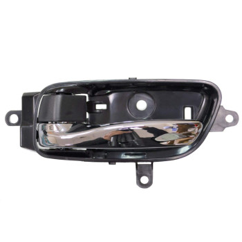 PT Auto Warehouse NI-2530MA-LH - Interior Inner Inside Door Handle, Chrome Lever with Black Knob/Housing - Left Driver Side