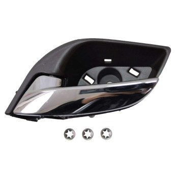 PT Auto Warehouse GM-2310MB-FL - Interior Inner Inside Door Handle, Chrome Lever with Brown Housing - Front Left Driver Side