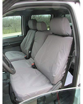 Durafit Seat Covers Compatible with 2013-2016 Ford F250/F350/F450/F550 Crew Cab Seat Cover Set. Durable Gray Endura Material for Comfort and Reliability on Your Seats. Model Specific
