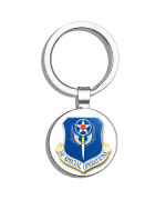 HJ Media US Air Force Special Operations Military Veteran USA Pride Served Metal Round Metal Key Chain Keychain Key Ring