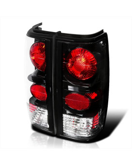 Spec-D Tuning Black Tail Lights Reverse Rear Brake Lamp Compatible with 1982-1993 Chevy S10, 1983-1994 Chevy S10 Blazer, 1983-1990 GMC S15, 1991-1993 GMC Sonoma Left + Right Pair Assembly