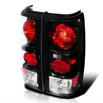 Spec-D Tuning Black Tail Lights Reverse Rear Brake Lamp Compatible with 1982-1993 Chevy S10, 1983-1994 Chevy S10 Blazer, 1983-1990 GMC S15, 1991-1993 GMC Sonoma Left + Right Pair Assembly