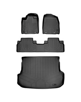 SMARTLINER Custom Fit Floor Mats 2 Rows and Cargo Liner Set Black for 2013-2015 Lexus RX350/RX450h