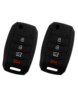 2 For 13-19 Kia Sorento Soul Forte Optima Sportage Rio Rubber Keyless Entry Remote Key Fob Skin Cover 4btn