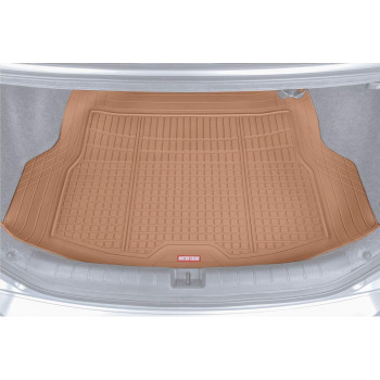 Motor Trend Premium FlexTough All-Protection Cargo Liner Trunk Mat - w/Traction Grips & Fresh Design, Heavy Duty Trimmable Trunk Liner for Car Truck SUV, Beige, Size: 54 L x 37 W