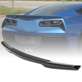 Spec-D Tuning Matte Black ABS Rear Trunk Spoiler for 2014-2018 Chevy Corvette C7 Models