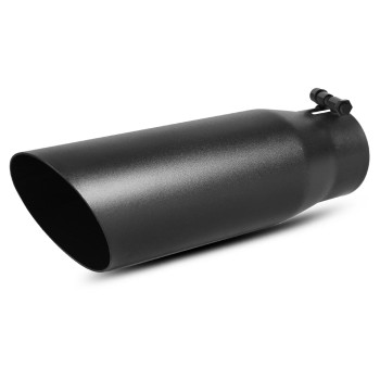 AUTOSAVER88 2.75 Inch Exhaust Tip, 2.75 Inlet 3.5 Outlet 12 Overall Length Stainless Steel Diesel Exhaust Tail Tip for 2 3/4 Inch Tailpipe, Black Powder Coated Finish, Slant Angle Cut, Bolt On