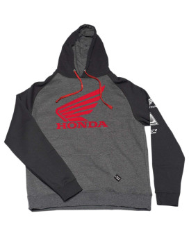 Factory Effex-Apparel Honda Wing Pullover Hoody Charcoal/Black Medium Gray Charcoal/Black