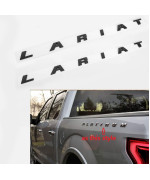 2pcs OEM Black Lariat Side Fender Emblems Letter Lariat Badge 3D Logo Replacement for F150 F250 F350 Lariat