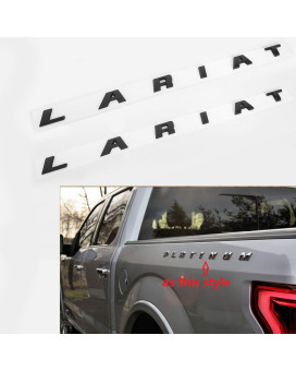 2pcs OEM Black Lariat Side Fender Emblems Letter Lariat Badge 3D Logo Replacement for F150 F250 F350 Lariat