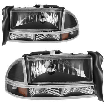 AUTOSAVER88 Headlight Assembly Compatible with 1997-2004 Dodge Dakota 98-03 Dodge Durango Headlamp