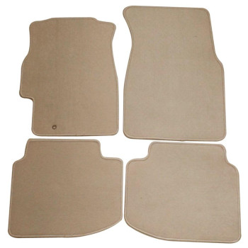 Floor Mats Compatible with 1996-2000 Honda Civic, Front & Rear Beige 4PC Nylon Car Floor Carpets Carpet Liner by IKON MOTORSPORTS, 1997 1998 1999