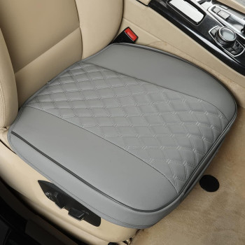 Black Panther PU Car Seat Cover, Front Seat Protector Compatible with 90% Vehicles,Embroidery,Anti-Slip & Full Wrapping Bottom W55cm*D54cm(21.65''*21.26'')(1Piece,Gray)