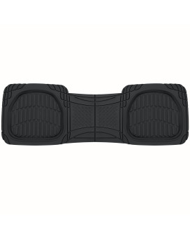 Motor Trend PRO920 Premium FlexTough Deep Dish Complementary Rubber Rear Floor Mats Liners, All Weather Protection, Designed for Trucks Cars Sedan SUV Black