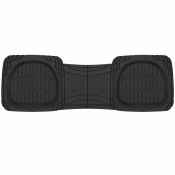 Motor Trend PRO920 Premium FlexTough Deep Dish Complementary Rubber Rear Floor Mats Liners, All Weather Protection, Designed for Trucks Cars Sedan SUV Black