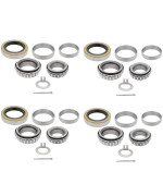 [4-Sets] 3500lbs Trailer Axle Bearing Kit L44649/10, L68149/11 for 84 Spindle,1.719'',10-19 Seal