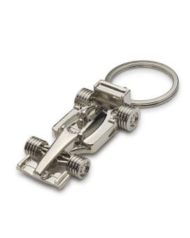 ADKEYFOD 3D F1 Race Car KeyChain Driver Keyfob gift for father husband boyfriends, Metallic, Medium