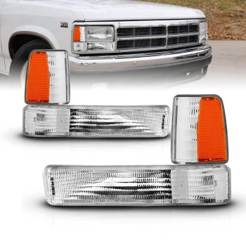 AmeriLite Corner Side Marker Light Clear Amber Pair for Dodge Dakota - Passenger and Driver Side