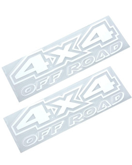 2pcs 4x4 Offroad Decals, Brushed Print Effect Black Vinyl Replacement Stickers for F150 GMC Sierra Chevy 1500 2500 Chevrolet Silverado (White)