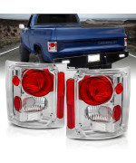 AmeriLite Chrome Replacement Brake Tail Lights Set For Chevy GMC Full Size C/K 1500, 2500, 3500 - Passenger and Driver Side