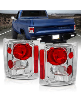 AmeriLite Chrome Replacement Brake Tail Lights Set For Chevy GMC Full Size C/K 1500, 2500, 3500 - Passenger and Driver Side